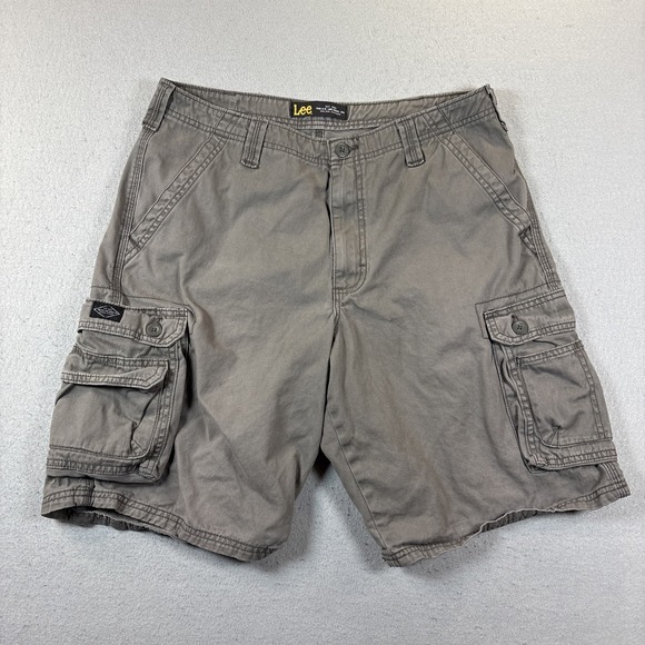 Lee Other - Lee Shorts Mens 34 Khaki Green Cargo Pocket Canvas Hiking Outdoors